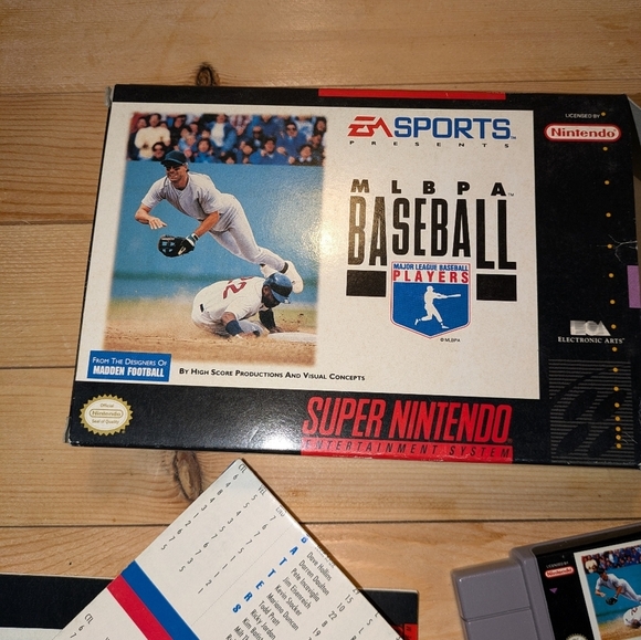 Super Nintendo MLBPA Baseball Game - Gray Pre-owned - Picture 3 of 5